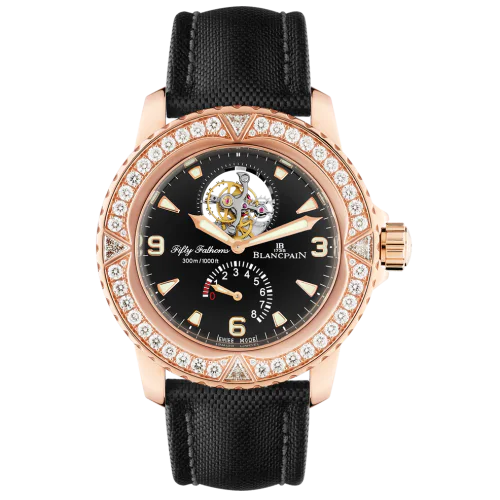 Fifty Fathoms Tourbillon 8 Jours Red Gold / Diamonds / Black Canvas
