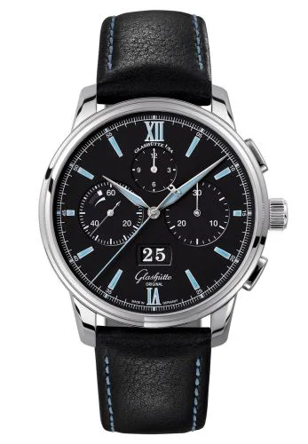 Senator Chronograph Panorama Date Stainless Steel / Black / Calf / Pin