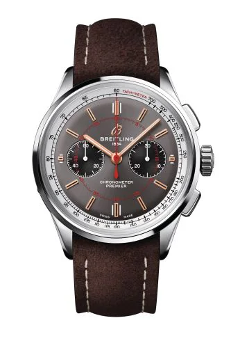 Premier B01 Chronograph 42 Stainless Steel / Wheels and Waves  / Nubuck / Pin