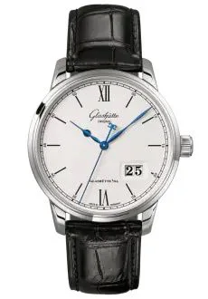Senator Excellence Panorama Date Stainless Steel / Silver / Alligator - Folding