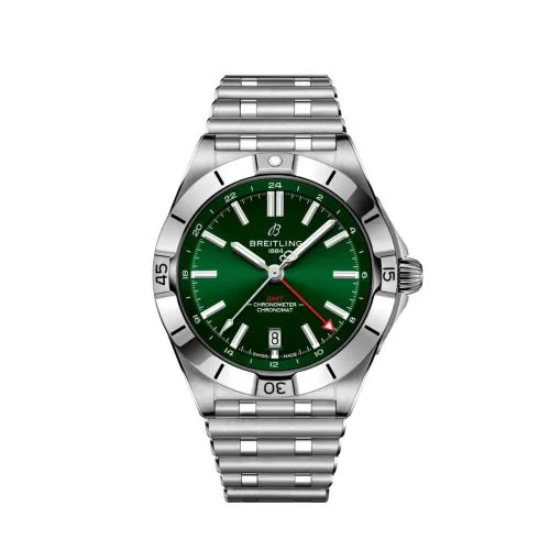 Chronomat  40 GMT Stainless Steel / Green / Rouleaux