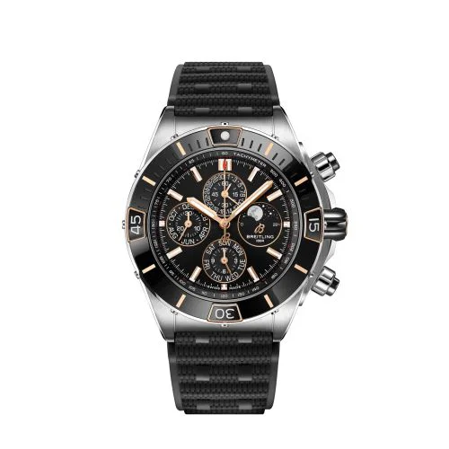 Super Chronomat 1461 Days 44 Stainless Steel / Black / Rubber Rouleaux