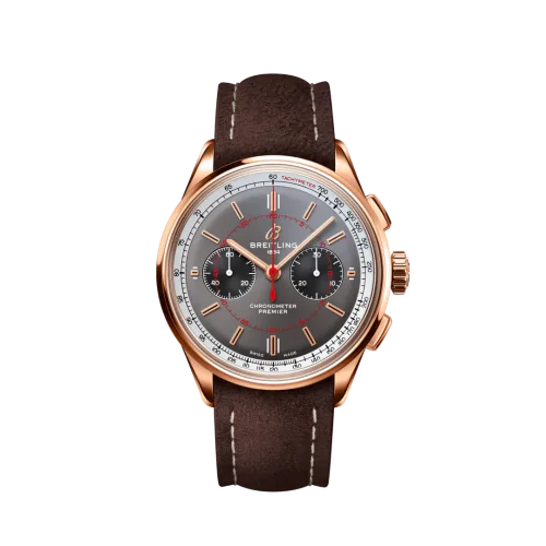Premier B01 Chronograph 42 Red Gold / Grey / Nubuck / Wheels & Waves