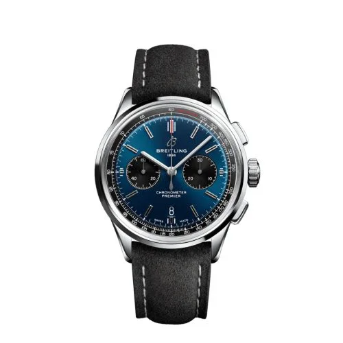 Premier B01 Chronograph 42 Stainless Steel / Blue / Anthracite Nubuck / Pin