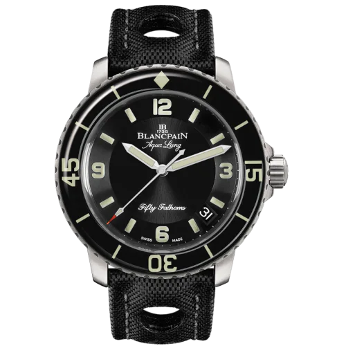 Fifty Fathoms Tribute to Fifty Fathoms Aqua Lung / Stainless Steel / Black / Black Canvas