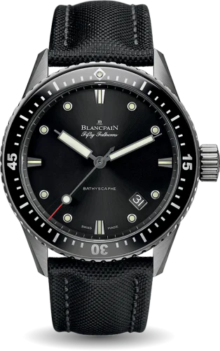 Fifty Fathoms Bathyscaphe Titanium / Black / Black Canvas
