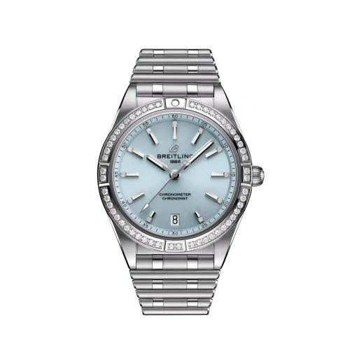 Chronomat Automatic 36 Stainless Steel - White Gold - Diamond / Ice Blue / Bracelet