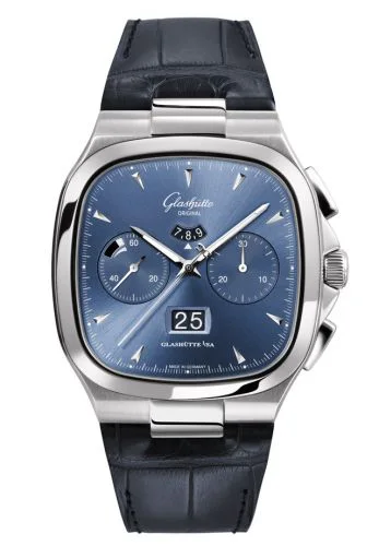 Seventies Chronograph Panorama Date Blue / Alligator / Folding