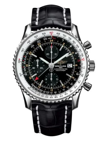 Navitimer World  Stainless Steel / Black / Croco / Pin