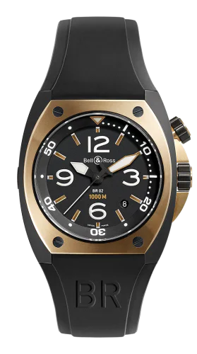 BR 02 92 Rose Gold & Carbon