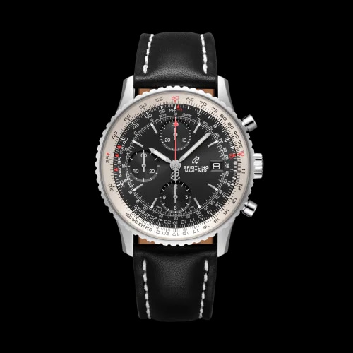 Navitimer 1 Chronograph 41 Stainless Steel / Black / Calf / Folding