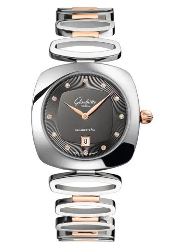 Pavonina Date Stainless Steel / Red Gold / Grey / Bracelet