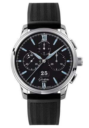 Senator Chronograph Panorama Date Stainless Steel / Black / Rubber - Folding