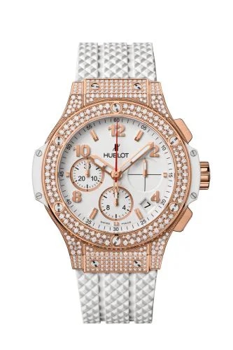 Big Bang Original 41 Red Gold - Pavé / White / Rubber