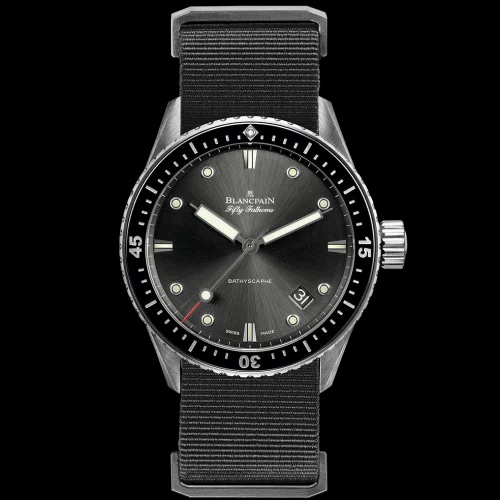 Fifty Fathoms Bathyscaphe Stainless Steel / Grey / Grey Nato