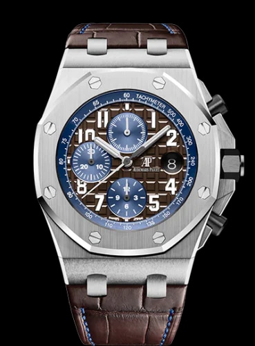 Royal Oak Offshore 42 Stainless Steel / Brown / Alligator