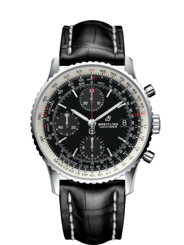 Navitimer 1 Chronograph 41 Stainless Steel / Black / Black Croco / Folding