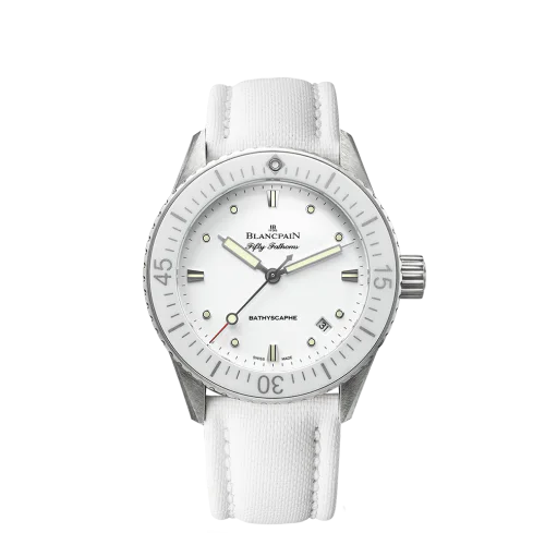 Fifty Fathoms Bathyscaphe Stainless Steel / White / White Canvas