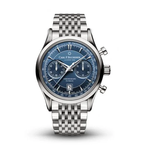 Manero Flyback Stainless Steel / Blue / Bracelet