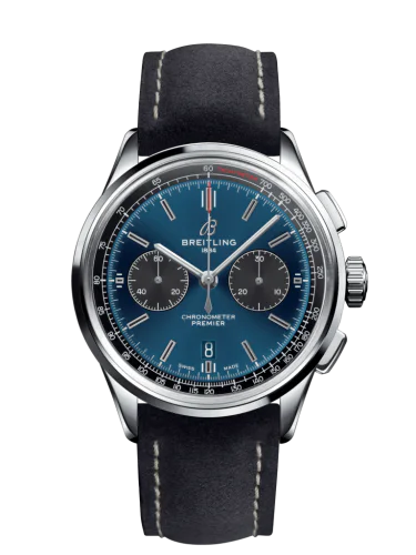 Premier B01 Chronograph 42 Stainless Steel / Blue / Anthracite Nubuck / Pin