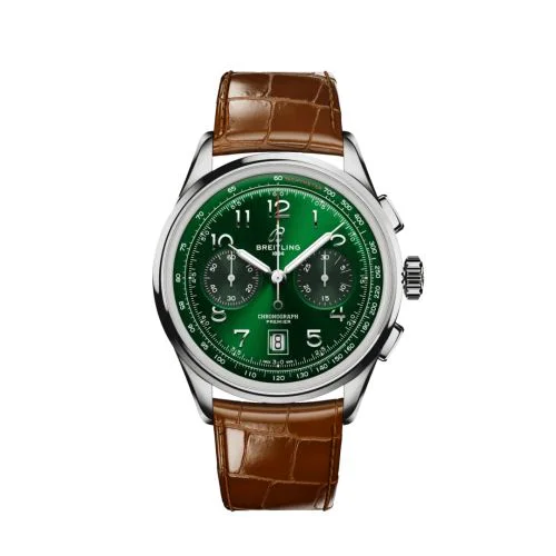 Premier B01 Chronograph 42 Stainless Steel / Green / Alligator