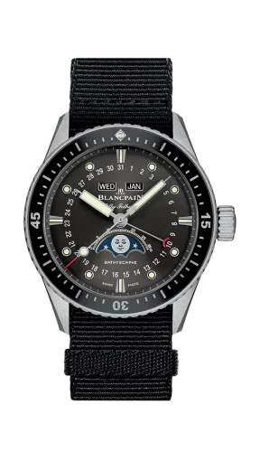 Fifty Fathoms Bathygraphe Quantième Complet Black / Grey / Black NATO