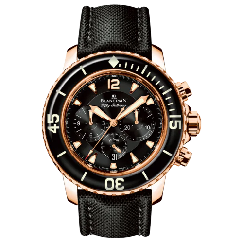 Fifty Fathoms Chronographe Flyback Red Gold / Black / Black Canvas