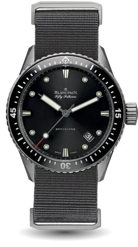 Fifty Fathoms Bathyscaphe Titanium / Black / Grey Nato