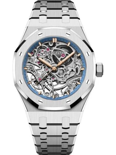 Royal Oak 37 Double Balance Wheel Openworked White Gold / Light Blue