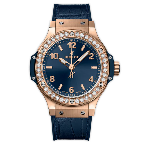 Big Bang 38 Quartz Red Gold - Diamond / Blue / Alligator