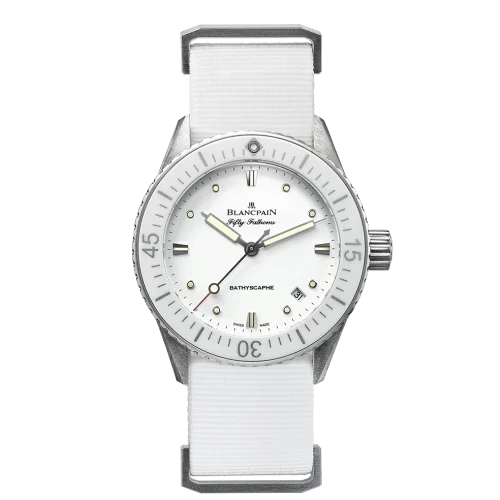 Fifty Fathoms Bathyscaphe Stainless Steel / White / White Nato