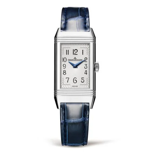 Reverso One Duetto Moon Stainless Steel / Silver / Alligator