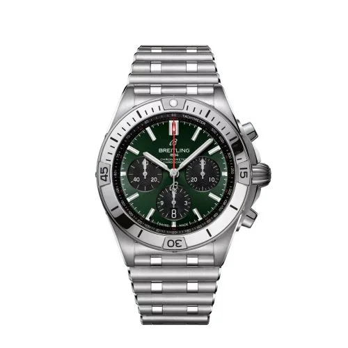 Chronomat B01 42 Stainless Steel / Green / Rouleaux