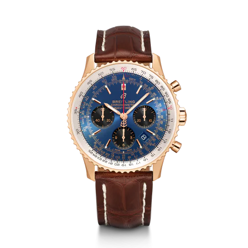Navitimer 1 B01 Chronograph 43 Red Gold / Blue / Croco / Pin