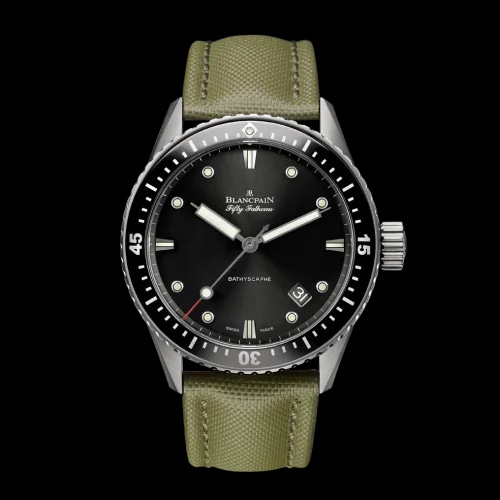 Fifty Fathoms Bathyscaphe Titanium / Black / Sand Canvas