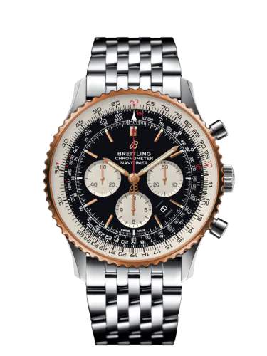 Navitimer 1 B01 Chronograph 46 Stainless Steel / Red Gold / Black / Bracelet