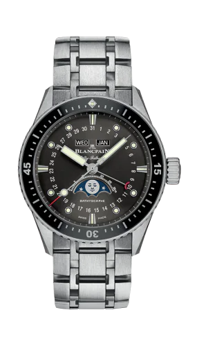 Fifty Fathoms Bathygraphe Quantième Complet Black / Grey / Stainless Steel