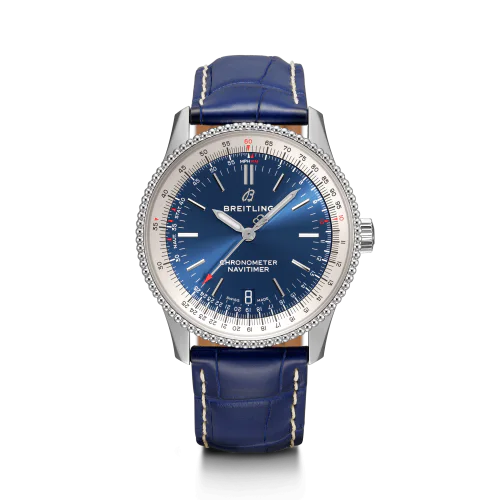 Navitimer 1 38 Automatic Stainless Steel / Blue / Croco / Pin