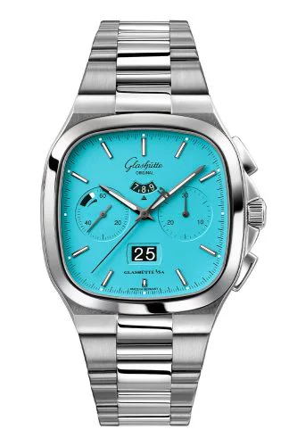 Seventies Chronograph Panorama Date Disco Blue / Bracelet