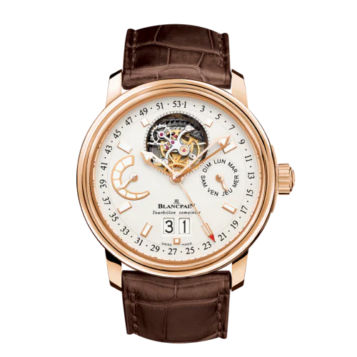 Léman Tourbillon Semainier Grande Date Red Gold / Opaline / Alligator