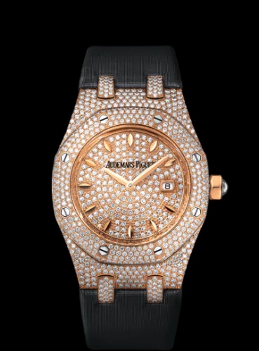 Royal Oak Quartz 67625 Pink Gold / Diamond / Diamond / Strap