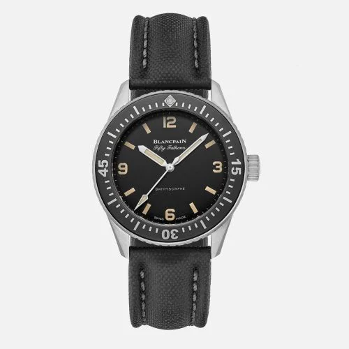 Fifty Fathoms Bathyscaphe Stainless Steel / Hodinkee / Black Canvas
