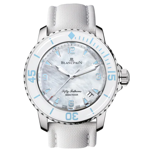 Fifty Fathoms Automatique Stainless Steel / White Mother Of Pearl / White Canvas