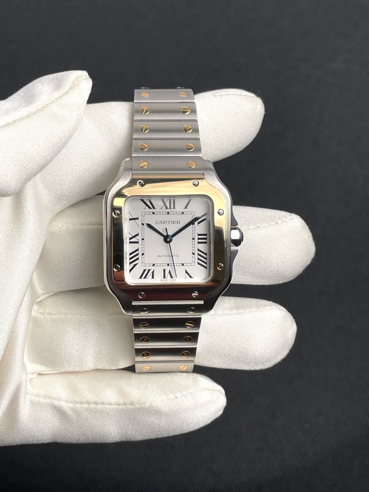 Cartier Santos Medium White dial two tone, image 1 Cartier Santos Medium White dial two tone, image 1