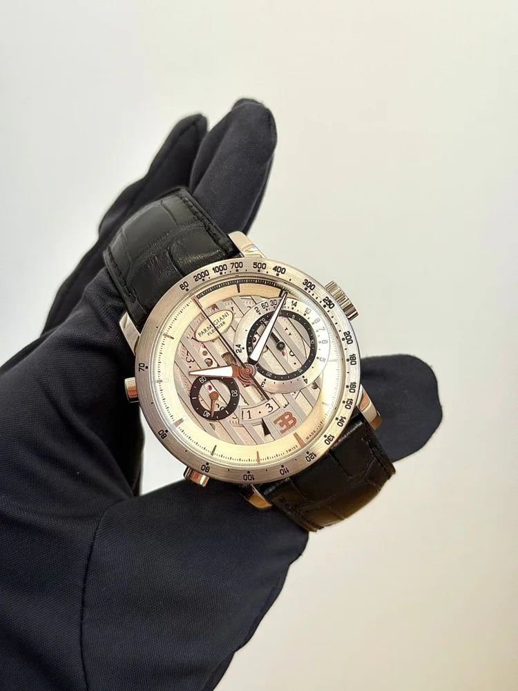 Parmigiani Fleurier Bugatti Atalante Flyback Chronograph 43 Mm Papers 2012, image 1 Parmigiani Fleurier Bugatti Atalante Flyback Chronograph 43 Mm Papers 2012, image 1