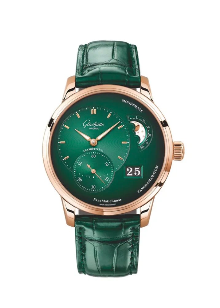 Glashütte Original PanoMaticLunar Green, image 1 Glashütte Original PanoMaticLunar Green, image 1