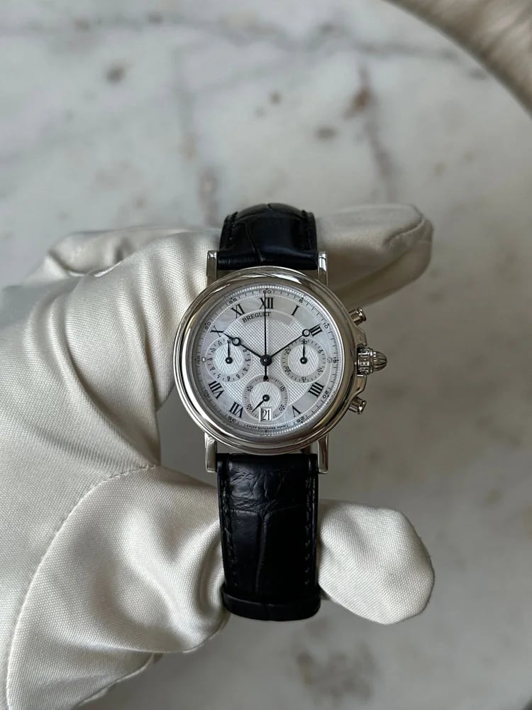 Breguet Marine Chronograph Platinum Diamond Indicators MOP Dial, image 1 Breguet Marine Chronograph Platinum Diamond Indicators MOP Dial, image 1