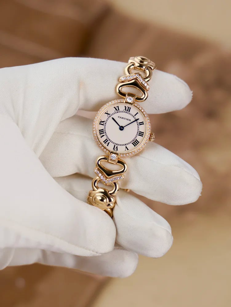 Cartier Vendome With diamond bezel and bracelet, image 1 Cartier Vendome With diamond bezel and bracelet, image 1