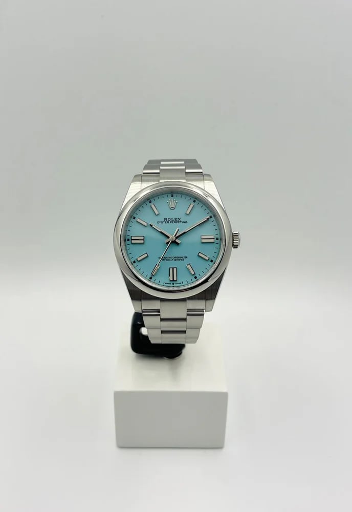 Rolex Oyster Perpetual 41 Tiffany Dial, image 1 Rolex Oyster Perpetual 41 Tiffany Dial, image 1