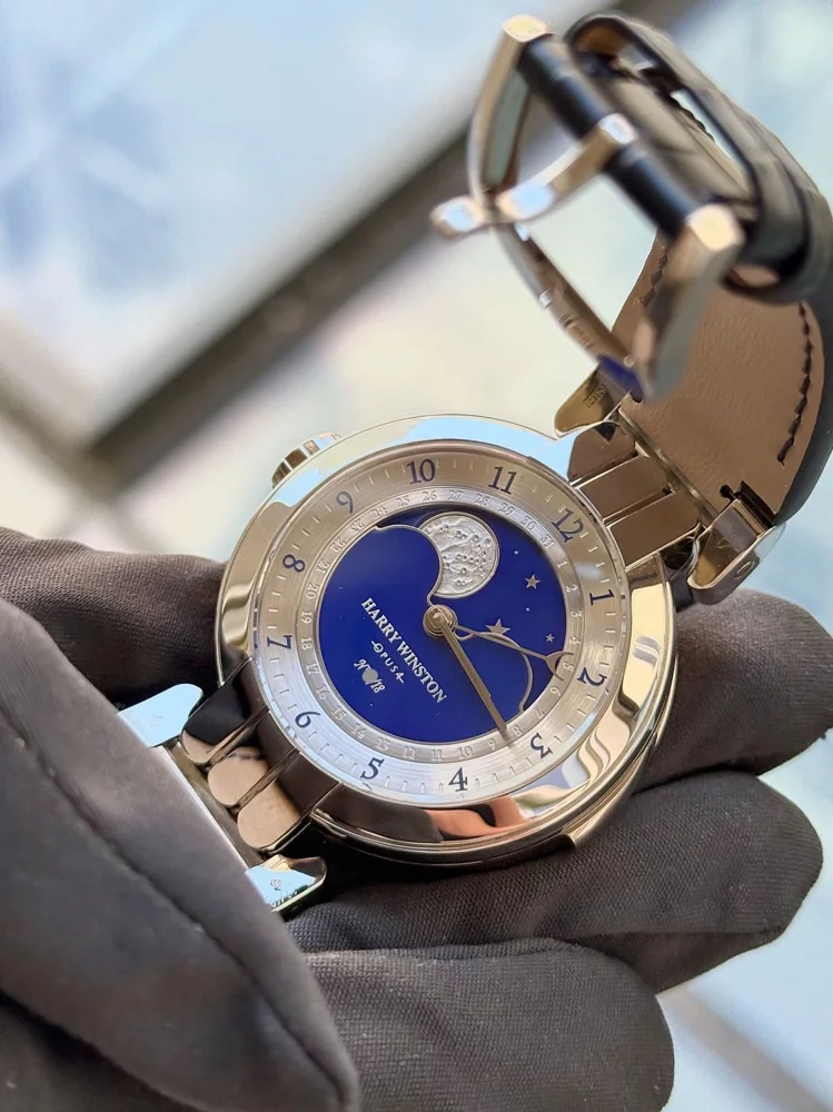 Harry Winston Opus 4 Platinum Tourbillon Minute-repeater with cathedral gongs Moonphase LE 18 pcs, image 8 Harry Winston Opus 4 Platinum Tourbillon Minute-repeater with cathedral gongs Moonphase LE 18 pcs, image 8